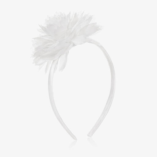 iDO Junior-Girls White Flower Hairband  | Childrensalon