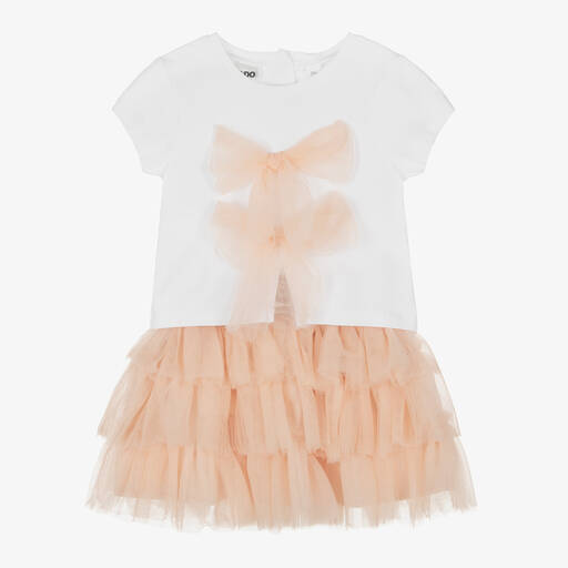 iDO Baby-Girls White & Orange Tulle Skirt Set | Childrensalon