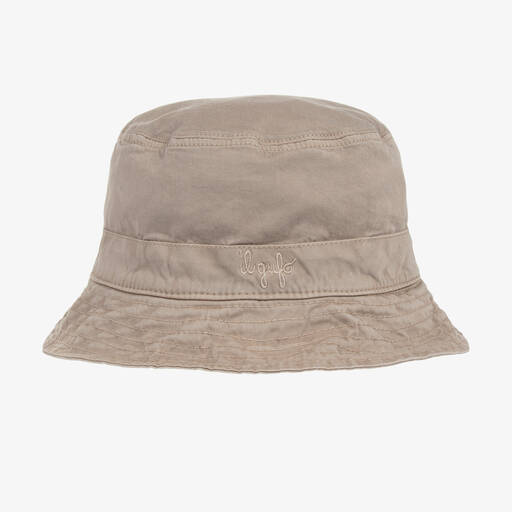 Il Gufo-Boys Beige Cotton Bucket Hat | Childrensalon