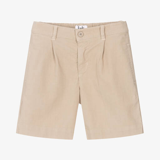 Il Gufo-Boys Beige Cotton Shorts | Childrensalon