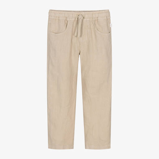 Il Gufo-Boys Beige Linen Trousers | Childrensalon