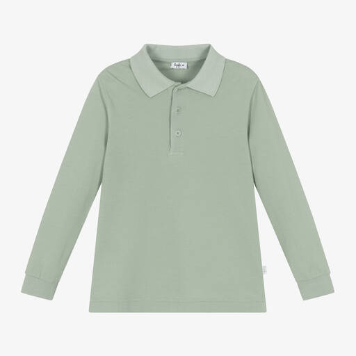 Il Gufo- قميص بولو قطن لون أخضر للأولاد | Childrensalon
