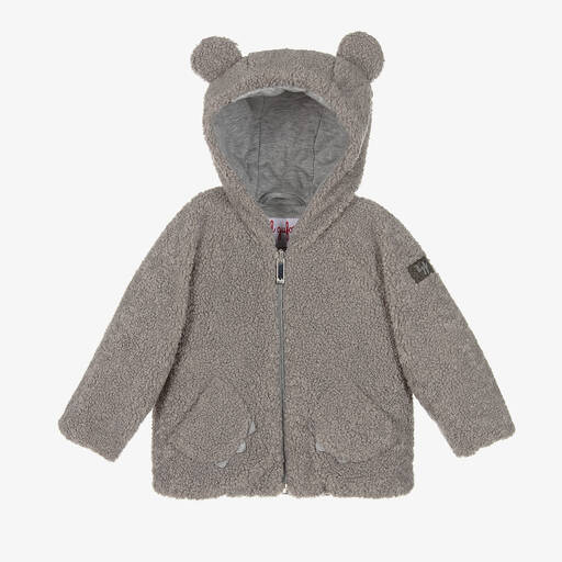 Il Gufo-Boys Grey Teddy Fleece Jacket | Childrensalon