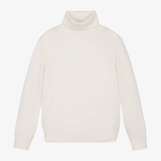 Il Gufo-Boys Ivory Wool Roll Neck Sweater | Childrensalon