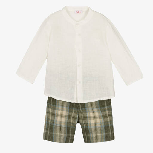 Il Gufo-Boys Linen Shirt &  Shorts Set | Childrensalon