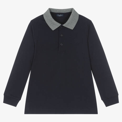 Il Gufo-Navyblaues Baumwoll-Poloshirt | Childrensalon