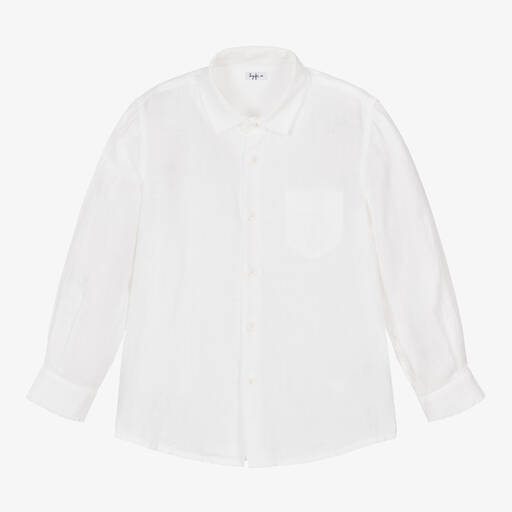 Il Gufo-قميص كتان لون أبيض للأولاد | Childrensalon