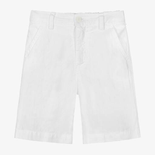 Il Gufo-Boys White Linen Shorts | Childrensalon