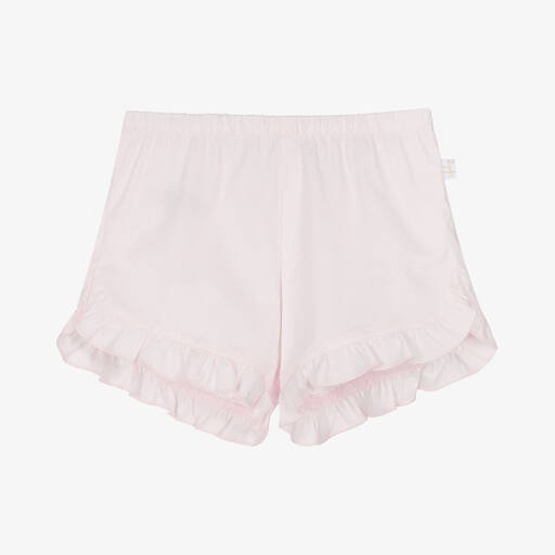 Il Gufo-Girls Pink Cotton Frill Shorts | Childrensalon