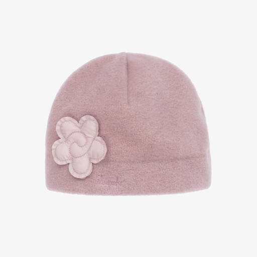 Il Gufo-Girls Pink Fleece Flower Hat | Childrensalon