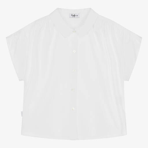 Il Gufo-Белая блузка из поплина для девочек | Childrensalon