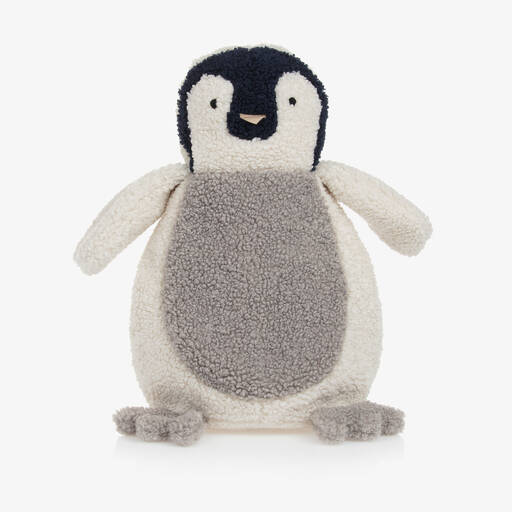 Il Gufo-Ivory Fleece Penguin Backpack (30cm) | Childrensalon