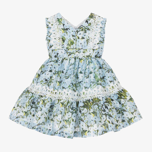 Irpa-Girls Blue Floral Dress | Childrensalon