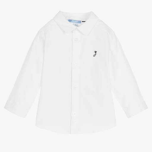 Jacadi Paris-Boys White Organic Cotton Shirt | Childrensalon