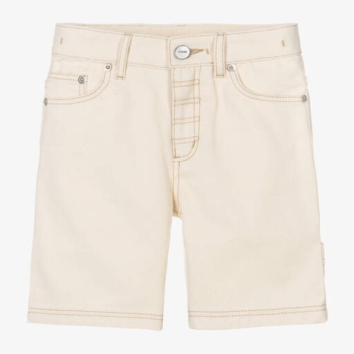 JACQUEMUS-Boys Ivory Cotton Denim Shorts | Childrensalon