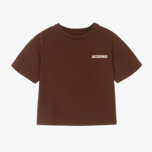JACQUEMUS-Коричневая хлопковая футболка | Childrensalon