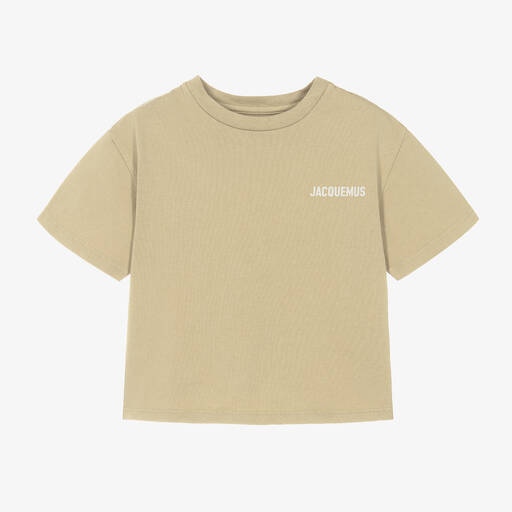 JACQUEMUS-Beige Cotton T-Shirt | Childrensalon