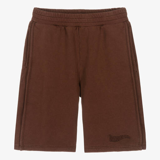 JACQUEMUS-Teen Brown Cotton Jersey Shorts | Childrensalon