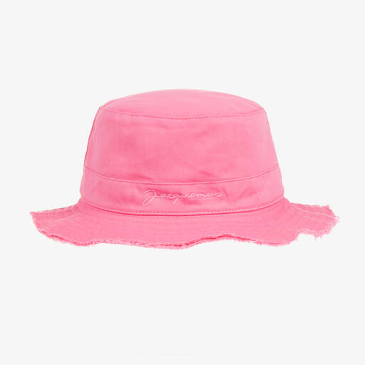 JACQUEMUS-Pink Cotton Bucket Hat | Childrensalon