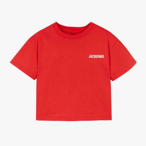 JACQUEMUS-Red Cotton T-Shirt | Childrensalon