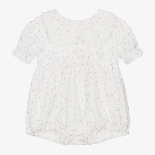 Jamiks-Baby Girls Ivory Floral Organic Cotton Shortie | Childrensalon