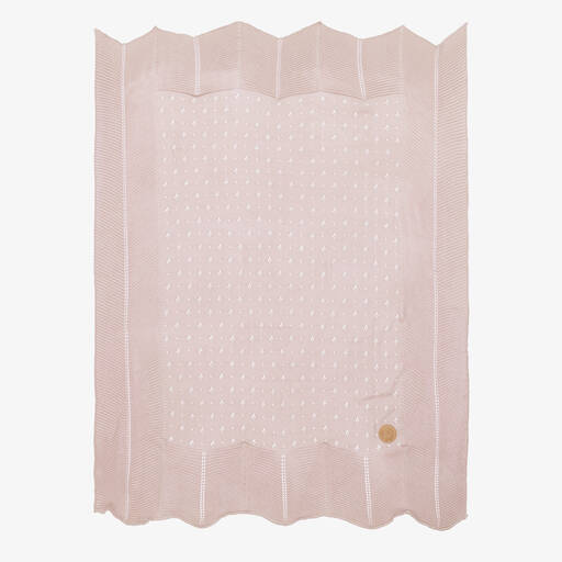 Jamiks-Baby Girls Pink Viscose Knit Blanket (100cm) | Childrensalon