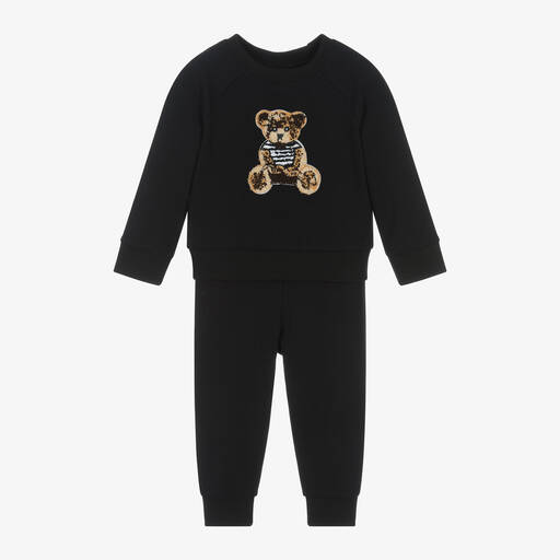 Jamiks-Survêtement noir en bambou ours garçon | Childrensalon