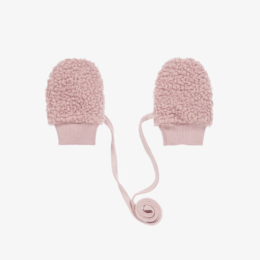 Jamiks-Dusky Pink Bouclé Mittens | Childrensalon