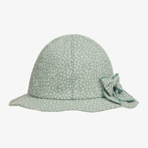 Jamiks-Girls Green Organic Cotton Hat | Childrensalon