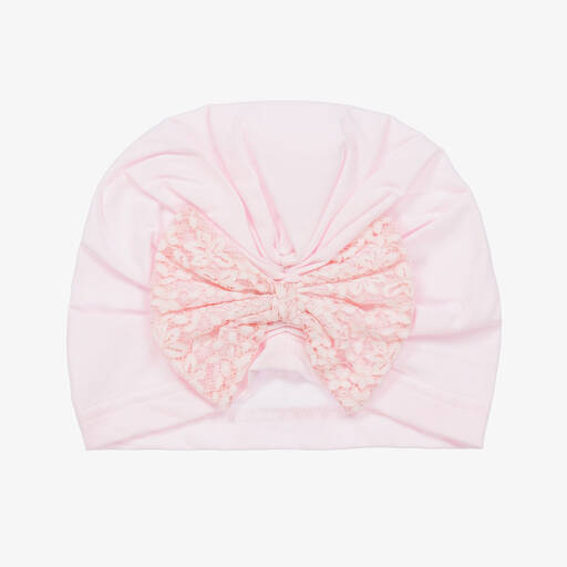 Jamiks-Girls Pink Cotton Bow Turban | Childrensalon