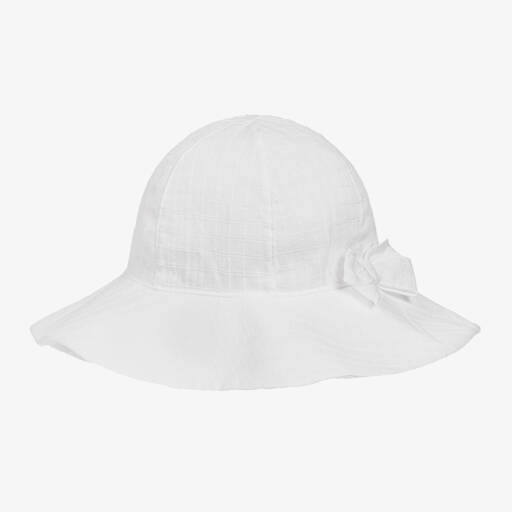 Jamiks-Girls White Cotton Sun Hat | Childrensalon