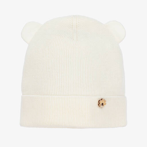 Jamiks-Ivory Cotton Knit Baby Hat | Childrensalon