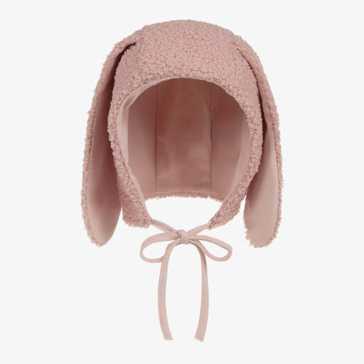 Jamiks-Pink Cotton Sherpa Bunny Ears Baby Hat | Childrensalon
