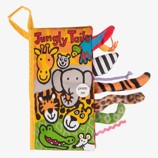 Jellycat-Livre d'activité queues des animaux de la jungle (22 cm) | Childrensalon