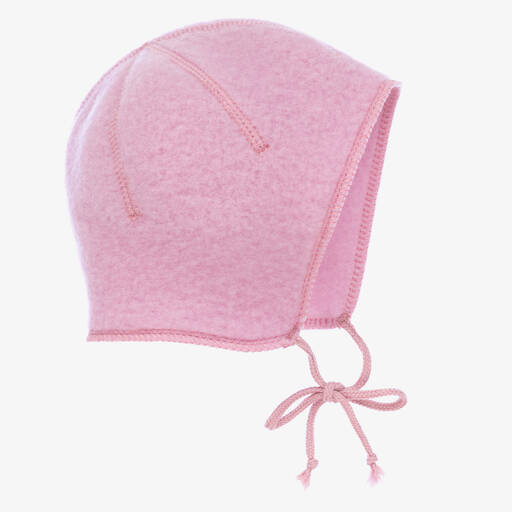 Joha-Baby Girls Pink Wool Bonnet | Childrensalon