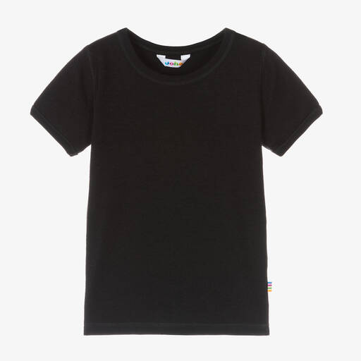 Joha-Black Organic Cotton T-shirt | Childrensalon