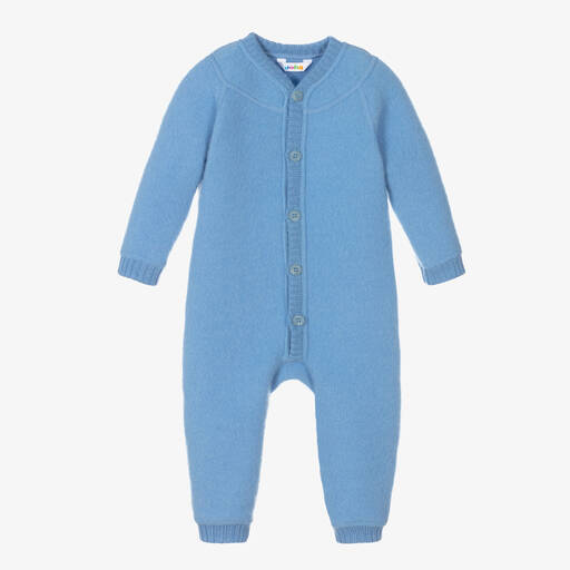 Joha-Blue Thermal Wool Romper | Childrensalon