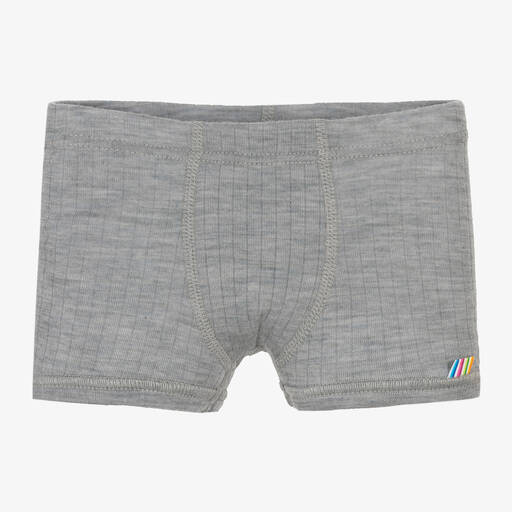 Joha-Boys Grey Merino Wool Boxer Shorts | Childrensalon