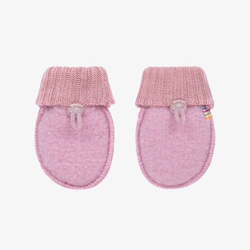 Joha-Dark Pink Merino Wool Mittens | Childrensalon