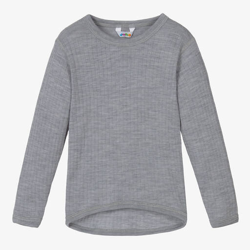 Joha-Grey Merino Wool Knitted Top | Childrensalon