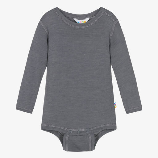 Joha-Body gris en laine mérinos et soie bébé | Childrensalon