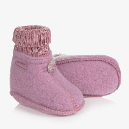 Joha-Pink Merino Wool Baby Booties | Childrensalon