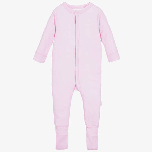 Joha-Pink Thermal Wool Romper | Childrensalon