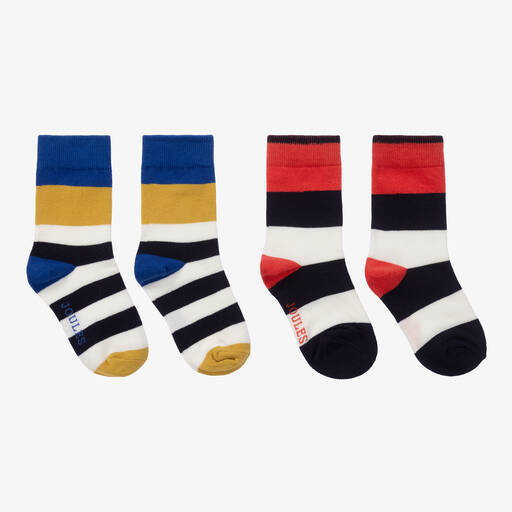 Joules-Navy Blue Stripe Sock (2 Pack)  | Childrensalon