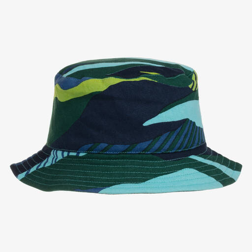 Joyday-Boys Green & Blue Cotton Bucket Hat | Childrensalon
