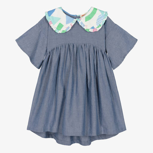 Joyday-Синее платье из шамбре  | Childrensalon