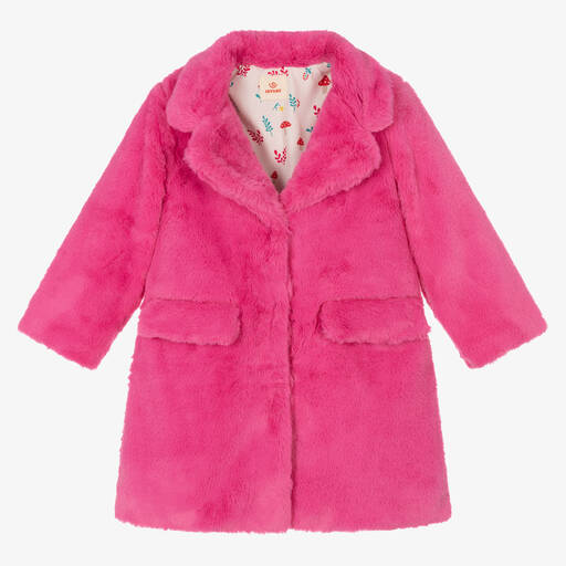 Joyday-Girls Pink Faux Fur Coat | Childrensalon