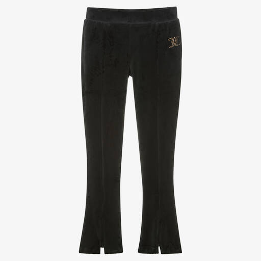 Juicy Couture-Teen Girls Black Flared Velour Joggers | Childrensalon
