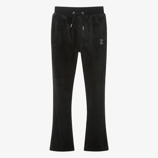 Juicy Couture-Teen Girls Black Flared Velour Joggers | Childrensalon