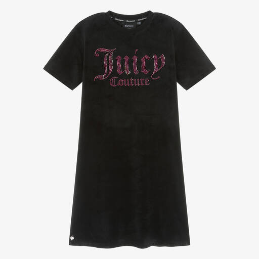 Juicy Couture-Teen Girls Black Velour Sparkle Dress | Childrensalon